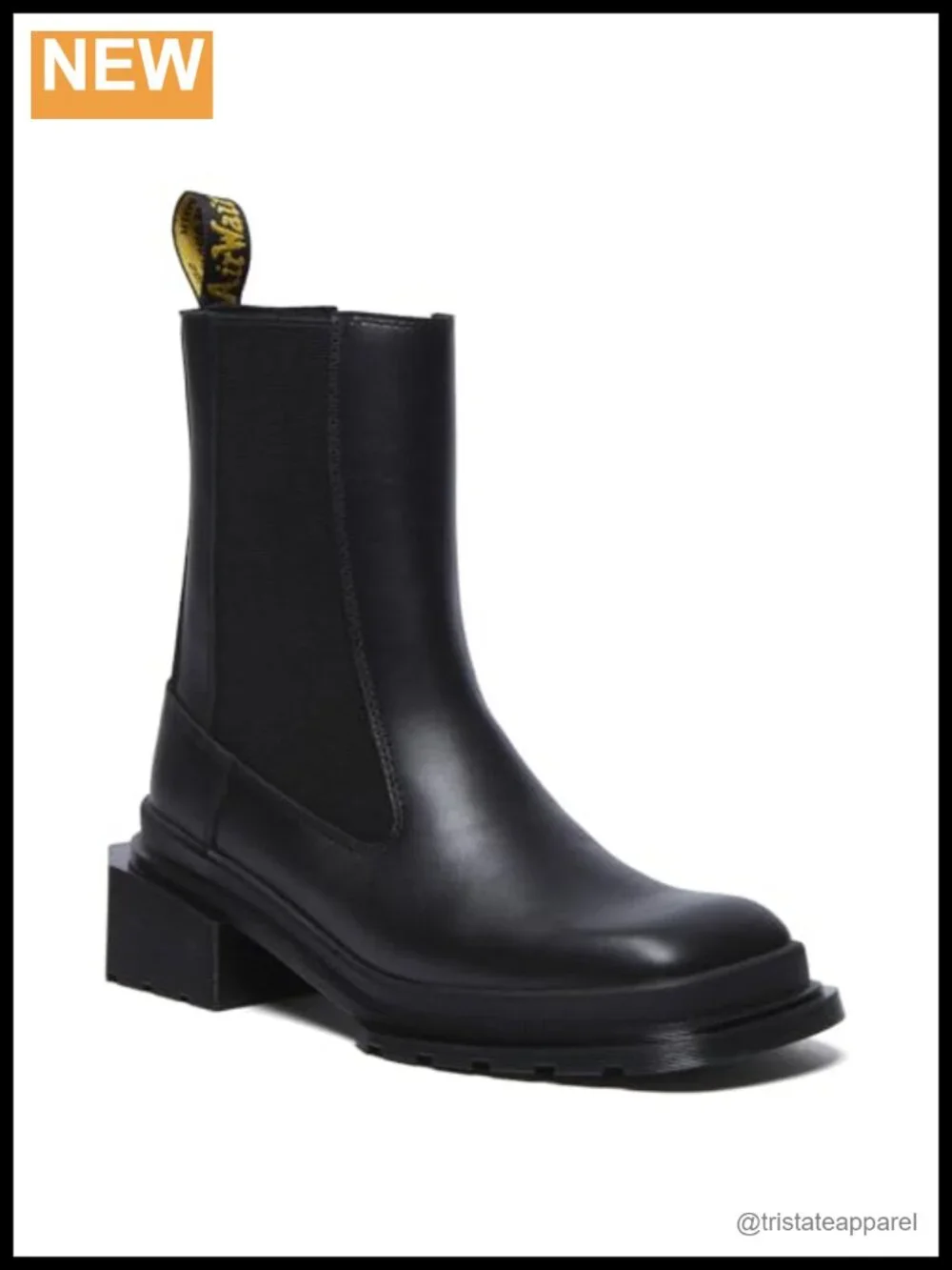 Dr. Martens Maybole Chelsea Ankle Boots Leather Block Heel Pull-On